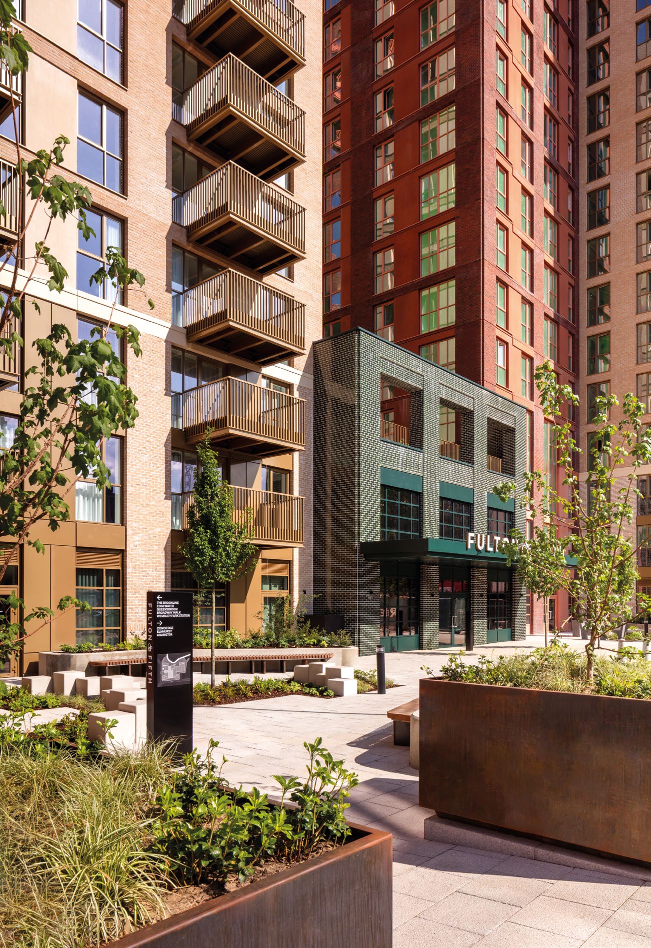 Elmhurst building exterior view at Fulton Fifth development